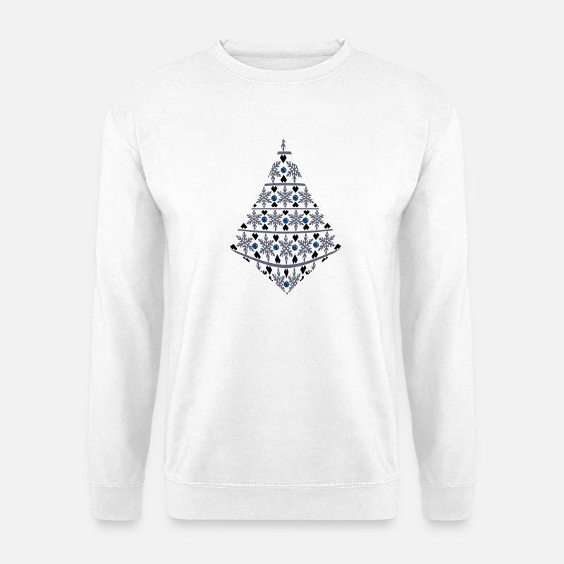 Schneeflockenbaum Ornament - Unisex Pullover - Weiß