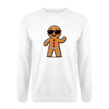 Gingerbread Man with Sunglasses - Unisex Sweatshirt - white - Front
