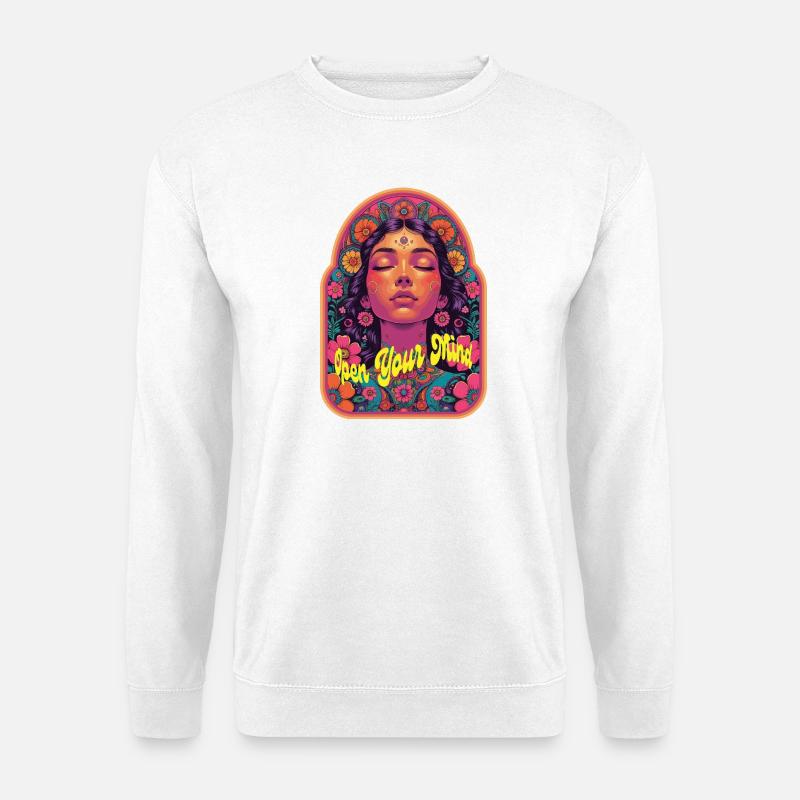 Open Your Mind Psytrance Kandi Bloom - Sweat-shirt Unisexe - blanc