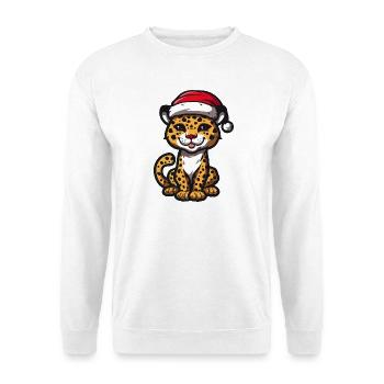 Leopard Weihnachten - Unisex Pullover - Weiß - Vorne