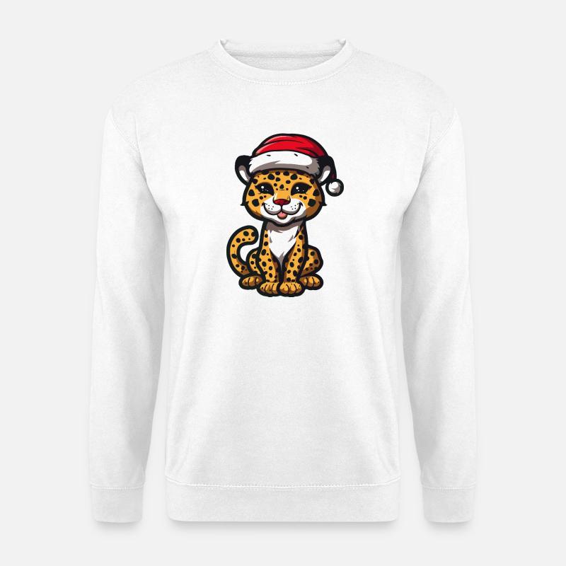 Leopard Weihnachten - Unisex Pullover - Weiß