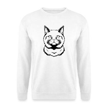 Chat Noir à Poil Court Britannique - Sweat-shirt Unisexe - blanc - Devant