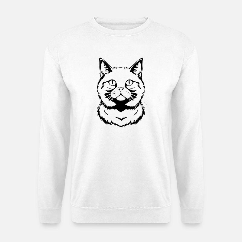 Britisch Kurzhaar Katze schwarz - Unisex Pullover - Weiß