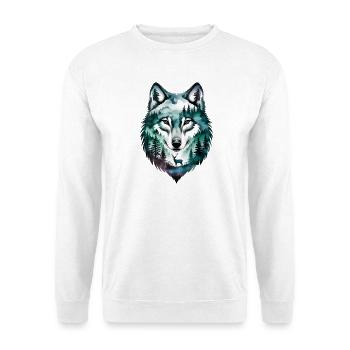 Wolf-Silhouette – Motivations-Wolf-Logo - Unisex Pullover - Weiß - Vorne