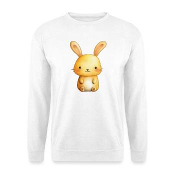 Süßes kleines Kaninchen – Niedliche Babyillustration - Unisex Pullover - Weiß - Vorne - Alina (178cm) & Michal (187cm)