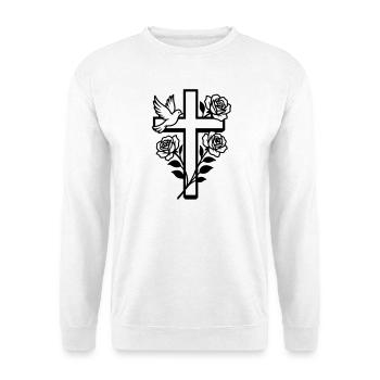 Colombe croix chrétienne - Sweat-shirt Unisexe - blanc - Devant