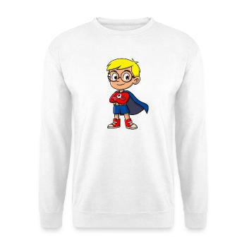 Kleiner Superheld mit Brille - Unisex Pullover - Weiß - Vorne