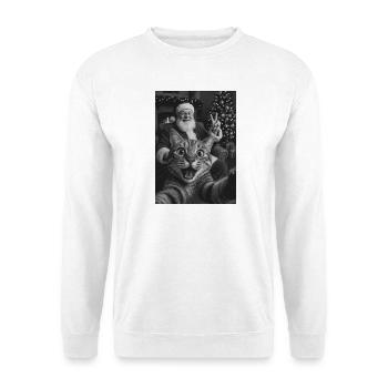 Funny Cat Selfie With Santa Claus Christmas - Unisex Sweatshirt - white - Front