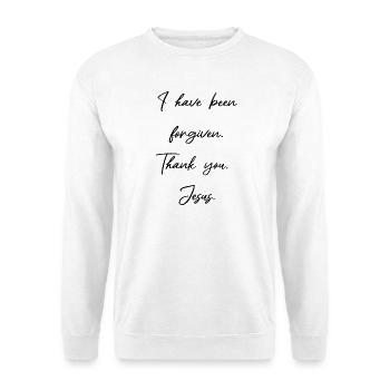 Mir ist vergeben - Jesus Christus hat bezahlt - Unisex Pullover - Weiß - Vorne