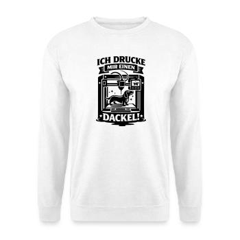 Dackel 3D Drucker Basteln Hund - Unisex Pullover - Weiß - Vorne
