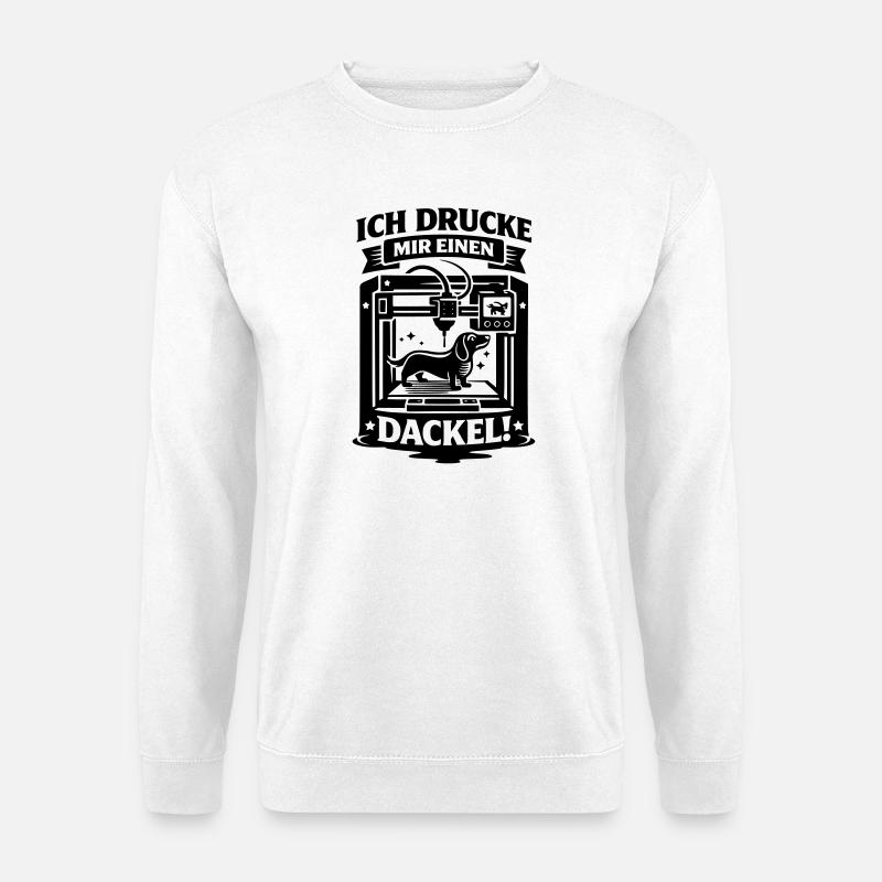 Dackel 3D Drucker Basteln Hund - Unisex Pullover - Weiß