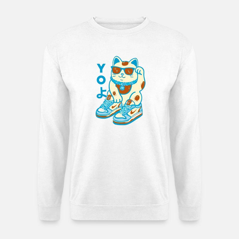 Lucky Street Cat Sneakers - Unisex Pullover - Weiß