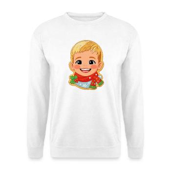 Biscuit motif cheerful winter child with scarf - Unisex Sweatshirt - white - Front