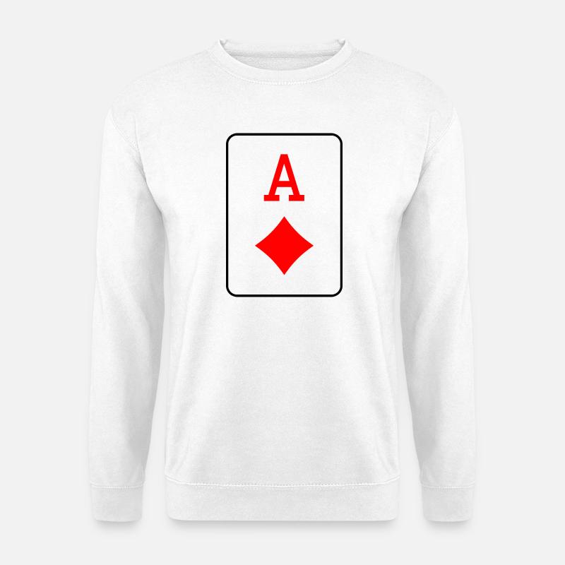 Karo-Ass - Unisex Pullover - Weiß