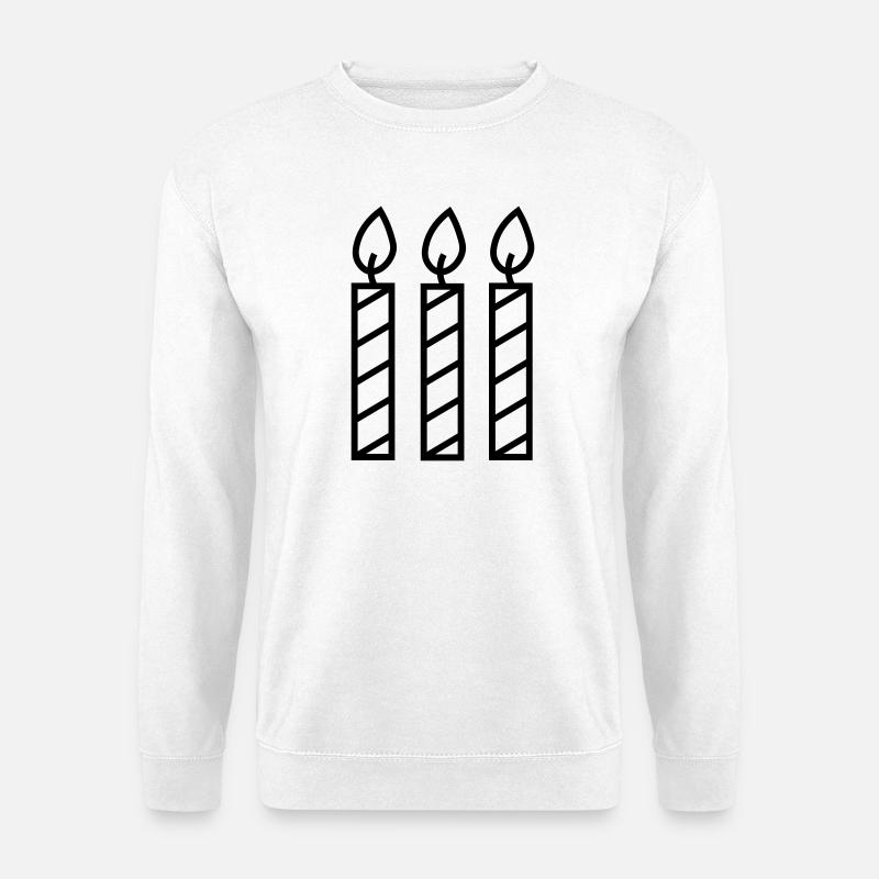 Drei_Kerzen_ohne_Text - Unisex Pullover - Weiß