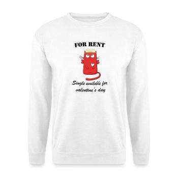 Engelsgleiche rote Katze zu vermieten für den Valentinstag - Unisex Pullover - Weiß - Vorne