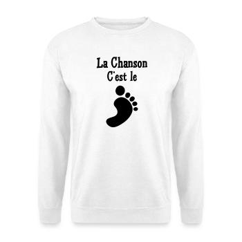 Das Lied ist der Fuß – lustige Musik, Rhythmus-Plai - Unisex Pullover - Weiß - Vorne