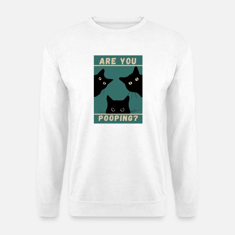 Machst du Kot? Katzen schwarz - Unisex Pullover - Weiß