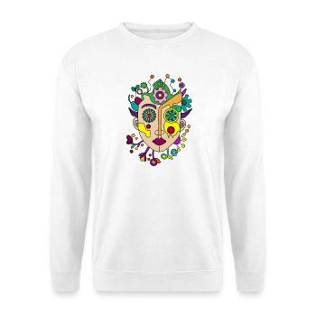 Kaleidoscopic split face - Unisex Sweatshirt - white - Front