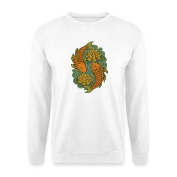 Art du cercle de carpes koï et de lotus - Sweat-shirt Unisexe - blanc - Devant