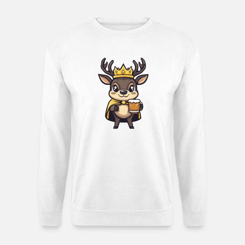 Hirsch Bier König - Unisex Pullover - Weiß