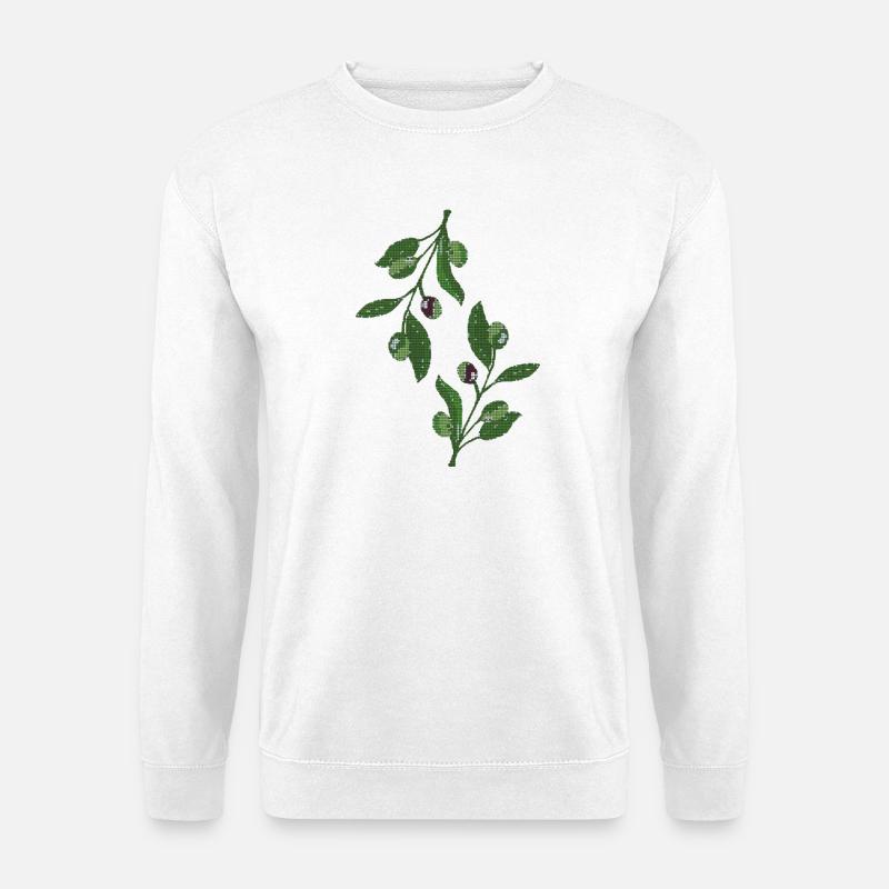 olive branches Mosaic Green - Unisex Sweatshirt - white