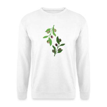 branches d’olivier, vert rose - Sweat-shirt Unisexe - blanc - Devant