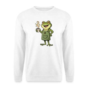 Froschbarista Kaffeefreude - Unisex Pullover - Weiß - Vorne