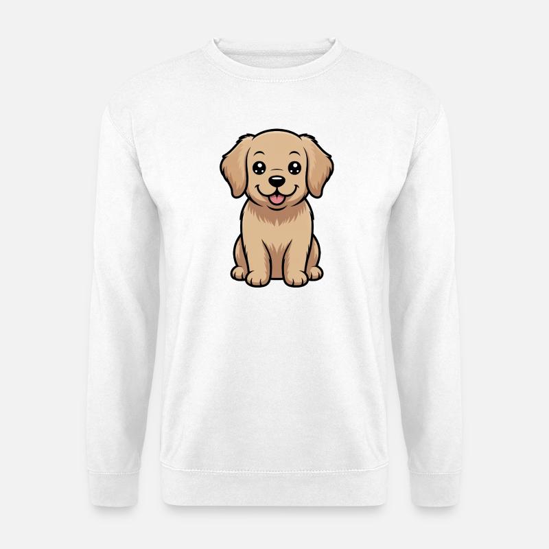 Süßer Golden Retriever Comic - Unisex Pullover - Weiß