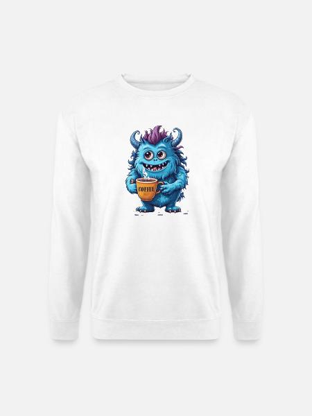 Kaffeemonster  - Koffein Zombie - Morgenmuffel - Unisex Pullover - Weiß