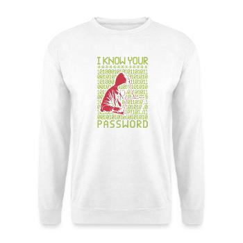 Hacker hackt Programmierer Linux Passwort Hacker - Unisex Pullover - Weiß - Vorne