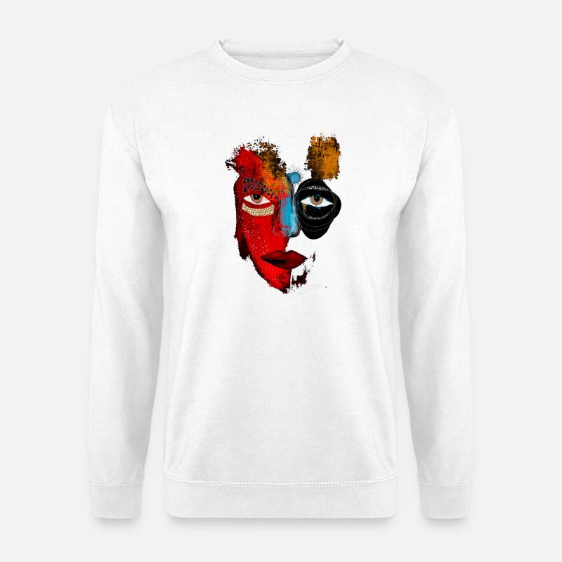 Duale Farbgesichts-Ikonografie - Unisex Pullover - Weiß