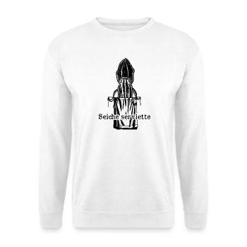 Seiche serviette - humour marin et absurde - Sweat-shirt Unisexe - blanc - Devant