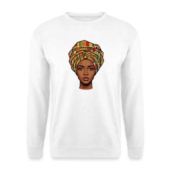 Afrikanisches Kopftuch-Porträt - Unisex Pullover - Weiß - Vorne