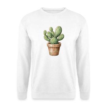 Kaktus Mosaik - Wüsten-Kunst für Pflanzenfans - Unisex Pullover - Weiß - Vorne