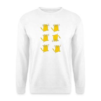Danse des chats jaunes joyeux - Sweat-shirt Unisexe - blanc - Devant