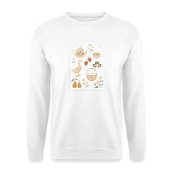 Douceur Champêtre: Natur und Vintage-Tee - Unisex Pullover - Weiß - Vorne - Alina (178cm) & Michal (187cm)