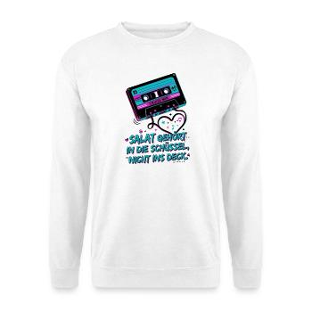 Retro Kassette Audio Band Salat - Unisex Pullover - Weiß - Vorne