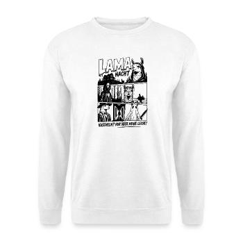Lama Horror Szene Comic Grusel Design - Unisex Pullover - Weiß - Vorne