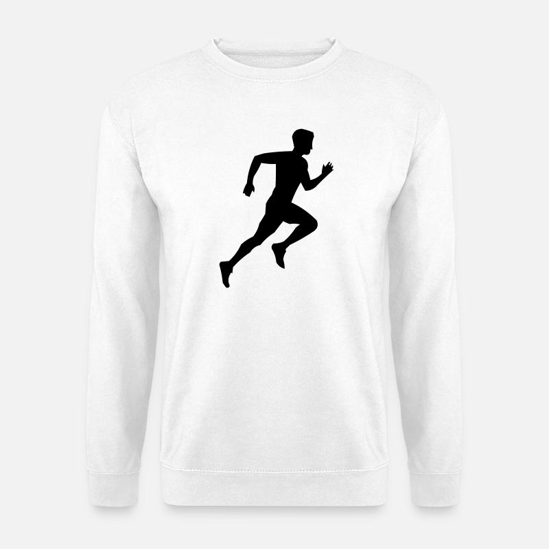 rennen_silhouette - Unisex Pullover - Weiß