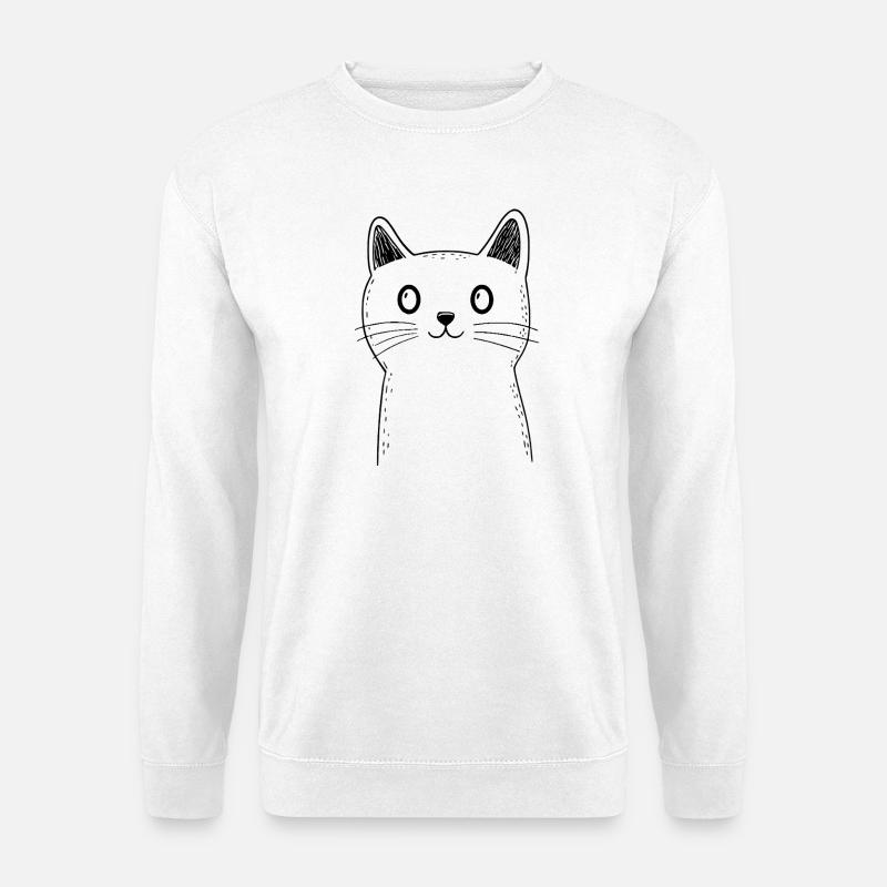 Katze Skizze - Unisex Pullover - Weiß