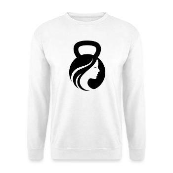 Reine du fitness – Fille aux kettlebells - Sweat-shirt Unisexe - blanc - Devant