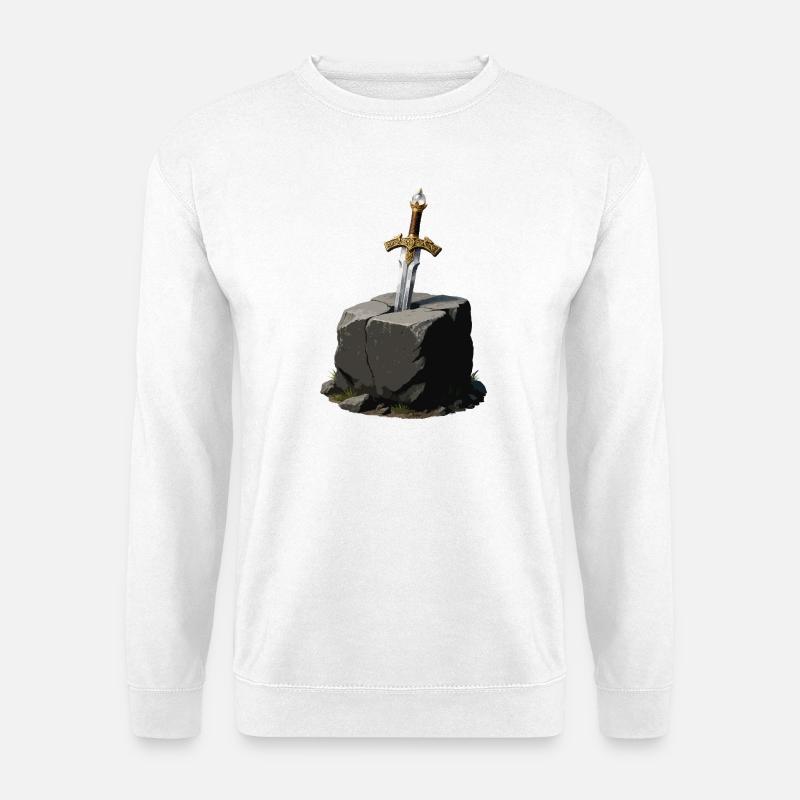 Schwert im Fels Excalibur - Unisex Pullover - Weiß