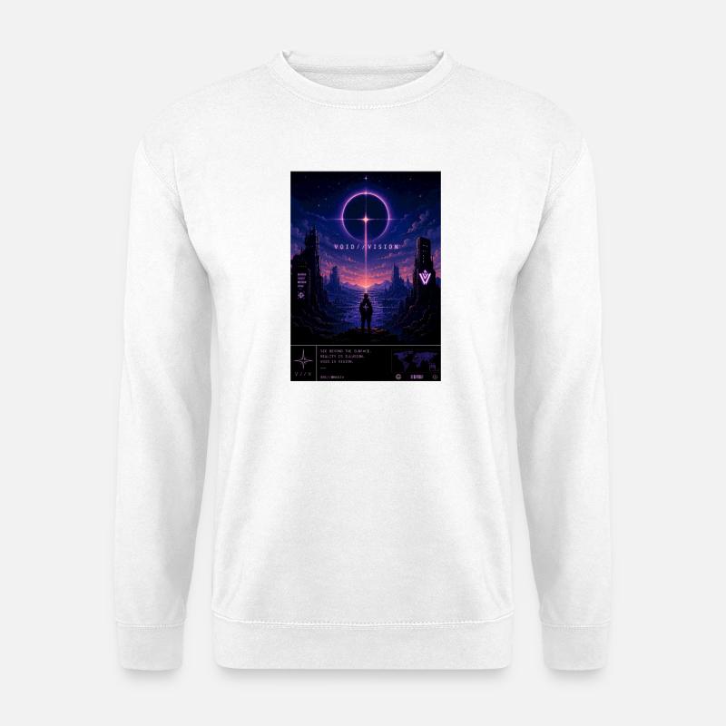 VOID//VISION – Rêves de Pixels dans le Vide - Sweat-shirt Unisexe - blanc
