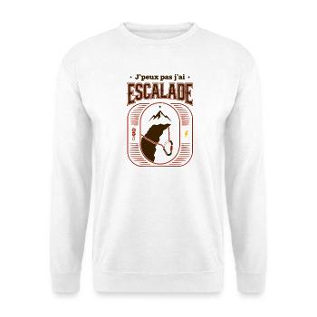 Escalade Canine: Harnais et Montagnes - Sweat-shirt Unisexe - blanc - Devant