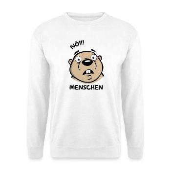 Lustiges Murmeltier Nö Menschen - Unisex Pullover - Weiß - Vorne