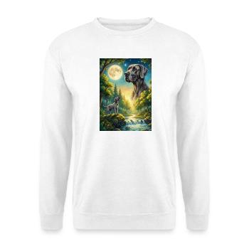Hurler au chien mème de la Lune Grand Danois - Sweat-shirt Unisexe - blanc - Devant