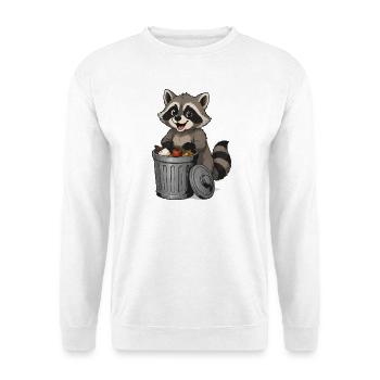 Raccoon with fruit in garbage can - Unisex Sweatshirt - white - Front