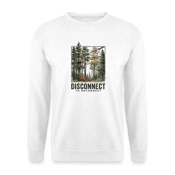 Hiking - Outdoor Adventure -Disconnect to Reconnet - Unisex Sweatshirt - white - Front