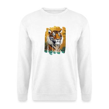 Tirage de Tigre de la Jungle - Sweat-shirt Unisexe - blanc - Devant